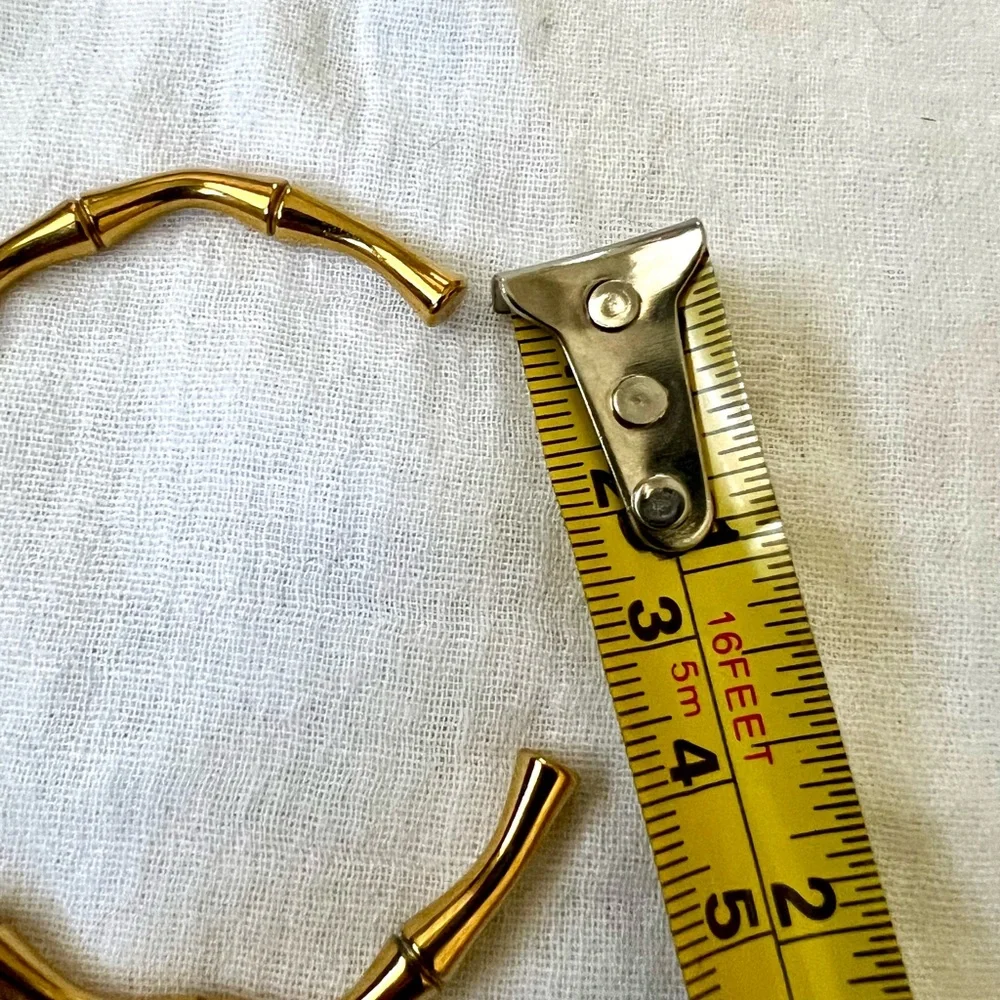 Vintage Bamboo Style Stainless Steel Gold Overlay Bracelets - Picture 6 of 10